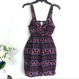 BONGO Black Purple Floral Sleeveless Dress - NWT